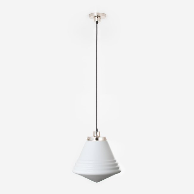 Hanging lamp on cord Luxe School Large 20's Nickel