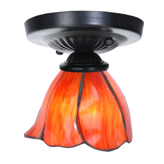 Tiffany ceiling lamp black with Tender Poppy