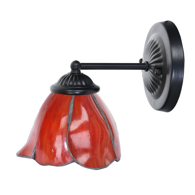 Tiffany wandlamp zwart met Tender Poppy uit