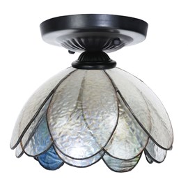 Tiffany ceiling lamp black with Sparkling Peony