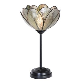 Tiffany slim table lamp black with Sparkling Peony