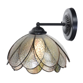 Tiffany wall lamp black with Sparkling Peony