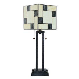Tiffany Table Lamp Mondrian with Architect Base