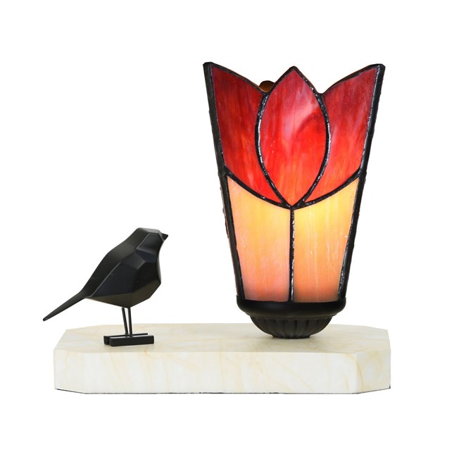Tiffany table lamp / sculpture Ballade of a Bird Fleur de Vanneau