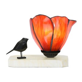 Tiffany table lamp / sculpture Ballade of a Bird Tender Poppy