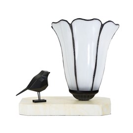 Tiffany tafellamp / sculptuur Ballade van een Vogel Liseron 