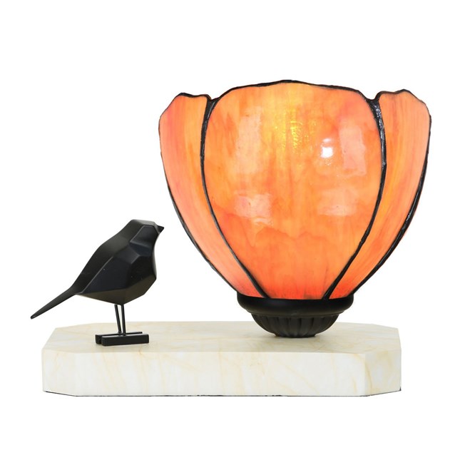 Tiffany table lamp / sculpture Ballade of a Bird Tulipa