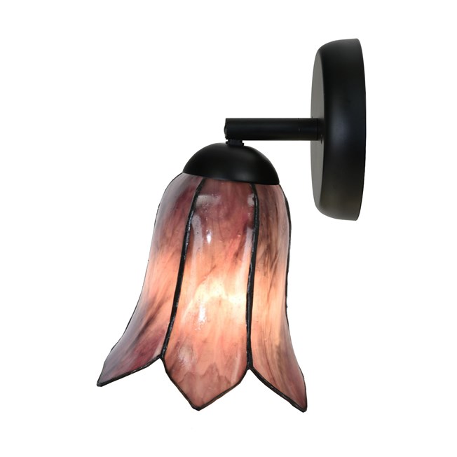 Tiffany wandlamp/ spot zwart met Gentian Purple