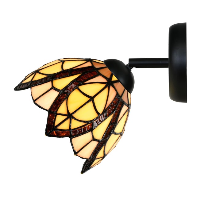 Tiffany wandlamp/ spot zwart met Flow Souplesse Small