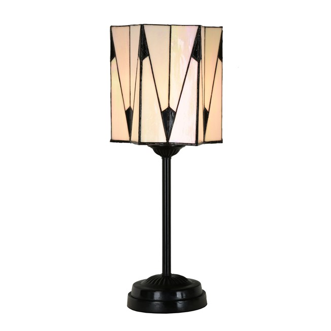 Lampe de table Tiffany slim noire avec French Art Deco