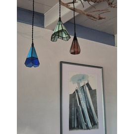 Creative Tiffany lamp on linen cord Solid