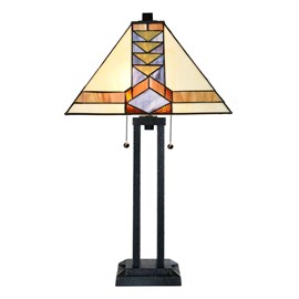 Tiffany Lampe de Table Pyramide Architecte