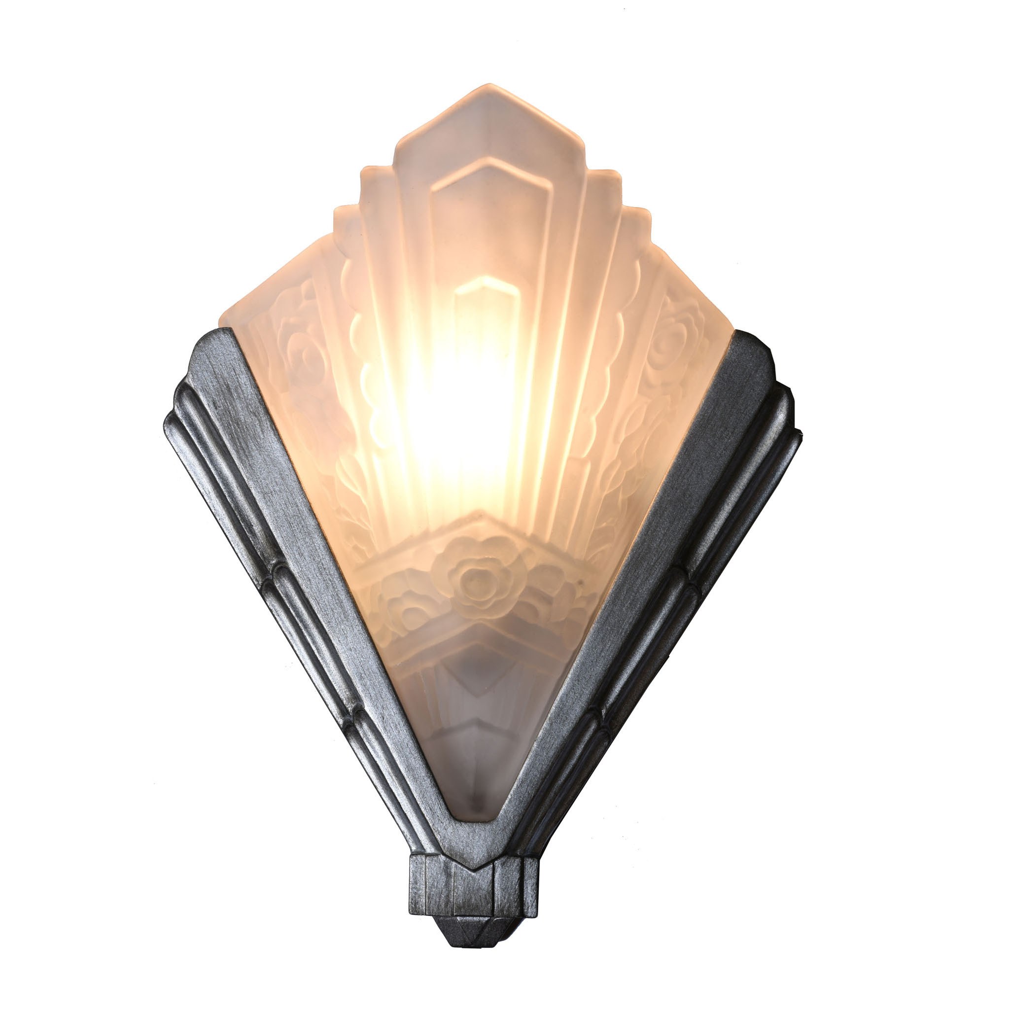 Wandlamp Nouveau Style matnikkel patin