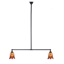 Tiffany T-Lampe 2 Lichter Lovely Flower Red