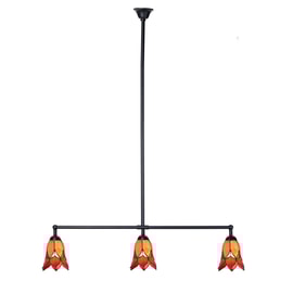 Tiffany T-Lampe 3 Lichter Lovely Flower Red