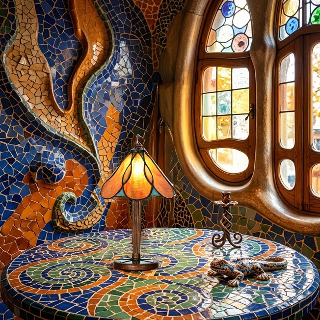 Lampe de table Tiffany Gaudi