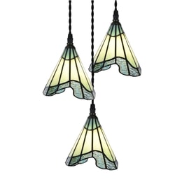 3 light chandelier with Bohemian glass shades
