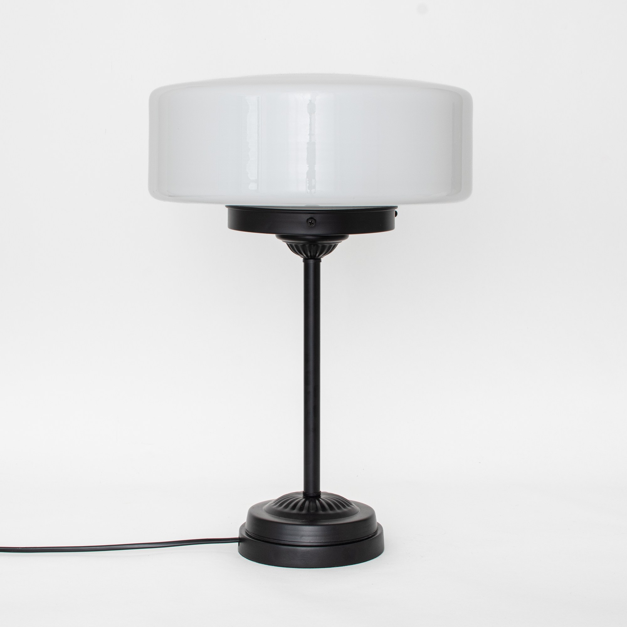 Schlanke Tischleuchte Low Cylinder Ø 20 cm Moonlight