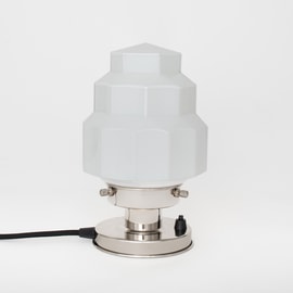 Tischlampe Empire 20er Nickel