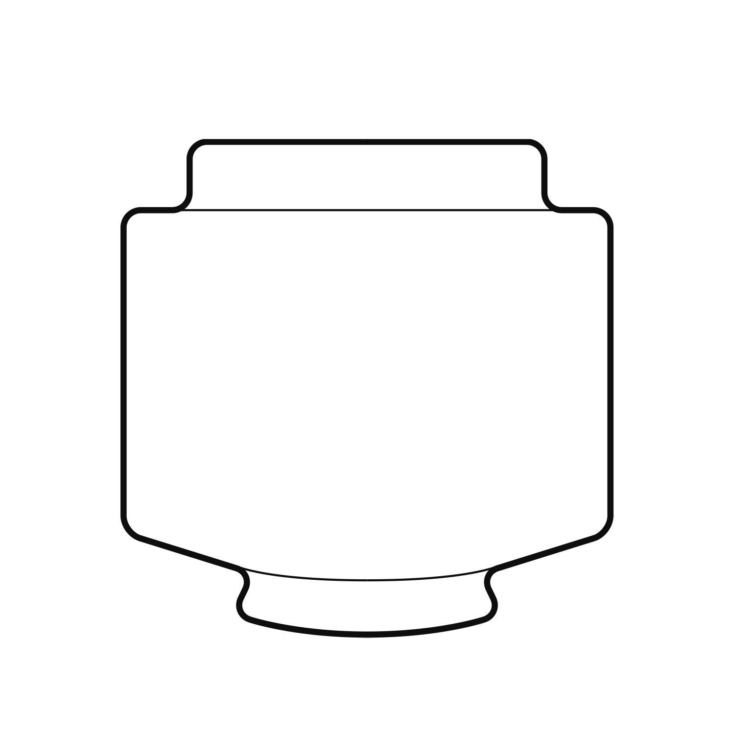 Glass Lampshade Stepped Cylinder Small