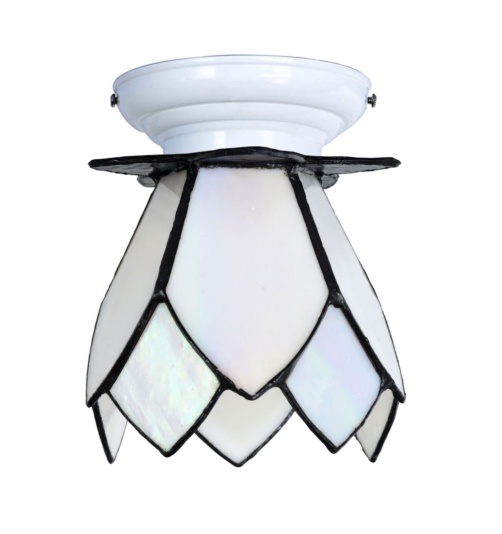 Tiffany Ceiling Lamp white with White Lotus