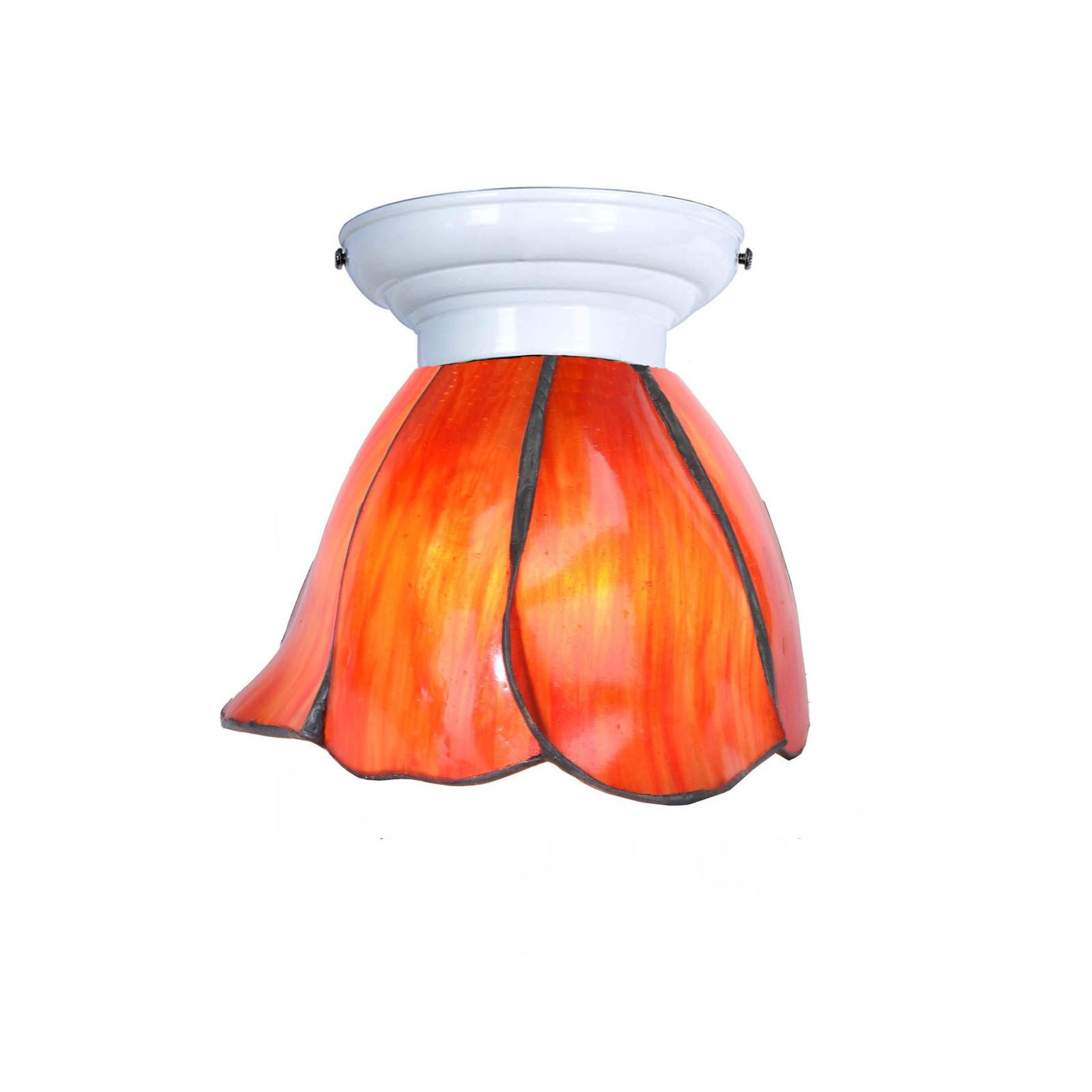  Tiffany-Deckenleuchte weiß mit Tender Poppy