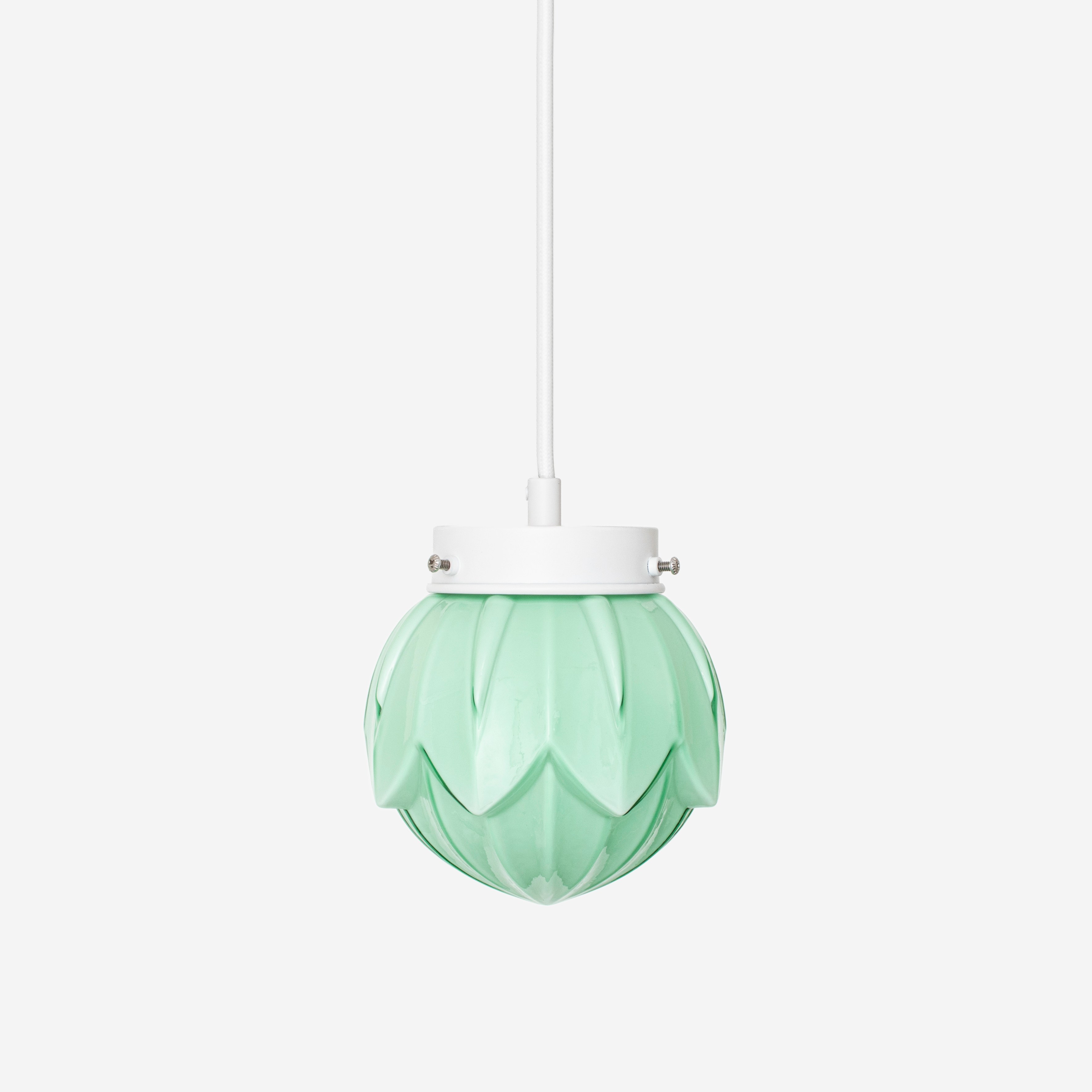 Lotus Mint Retro Pendelleuchte mit Kabel