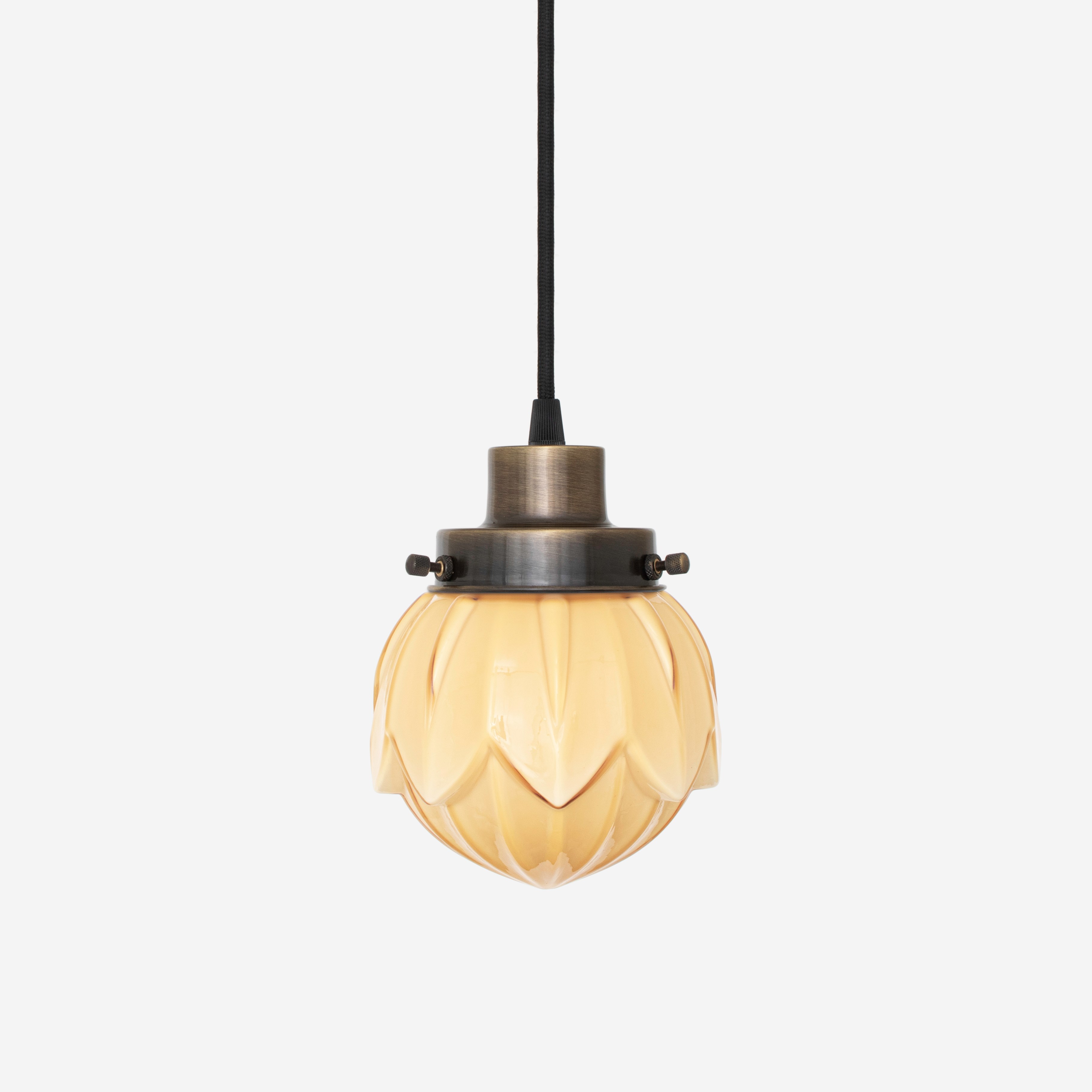 Pendelleuchte mit Kabel, Lotus Sunny 20er Jahre, Bronze