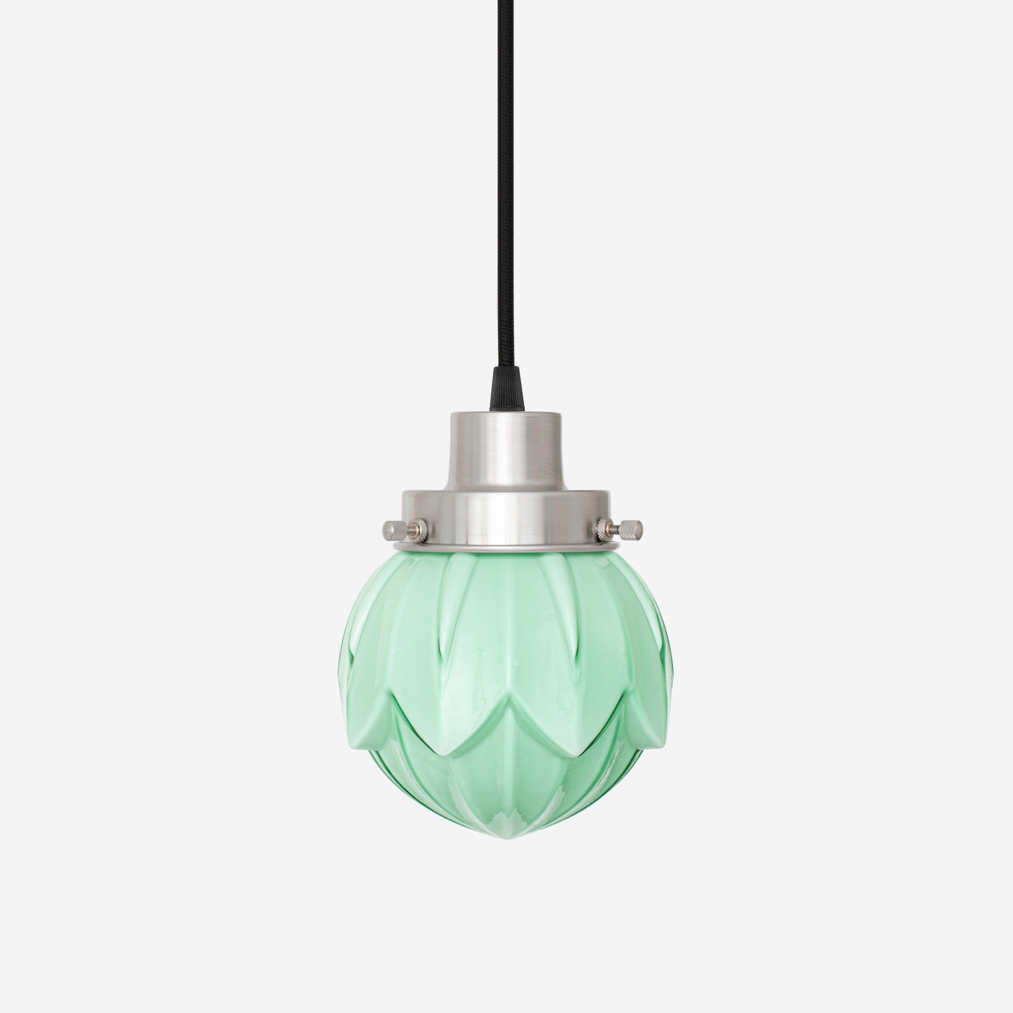 Suspension filaire Lotus Mint années 20 Nickel mat