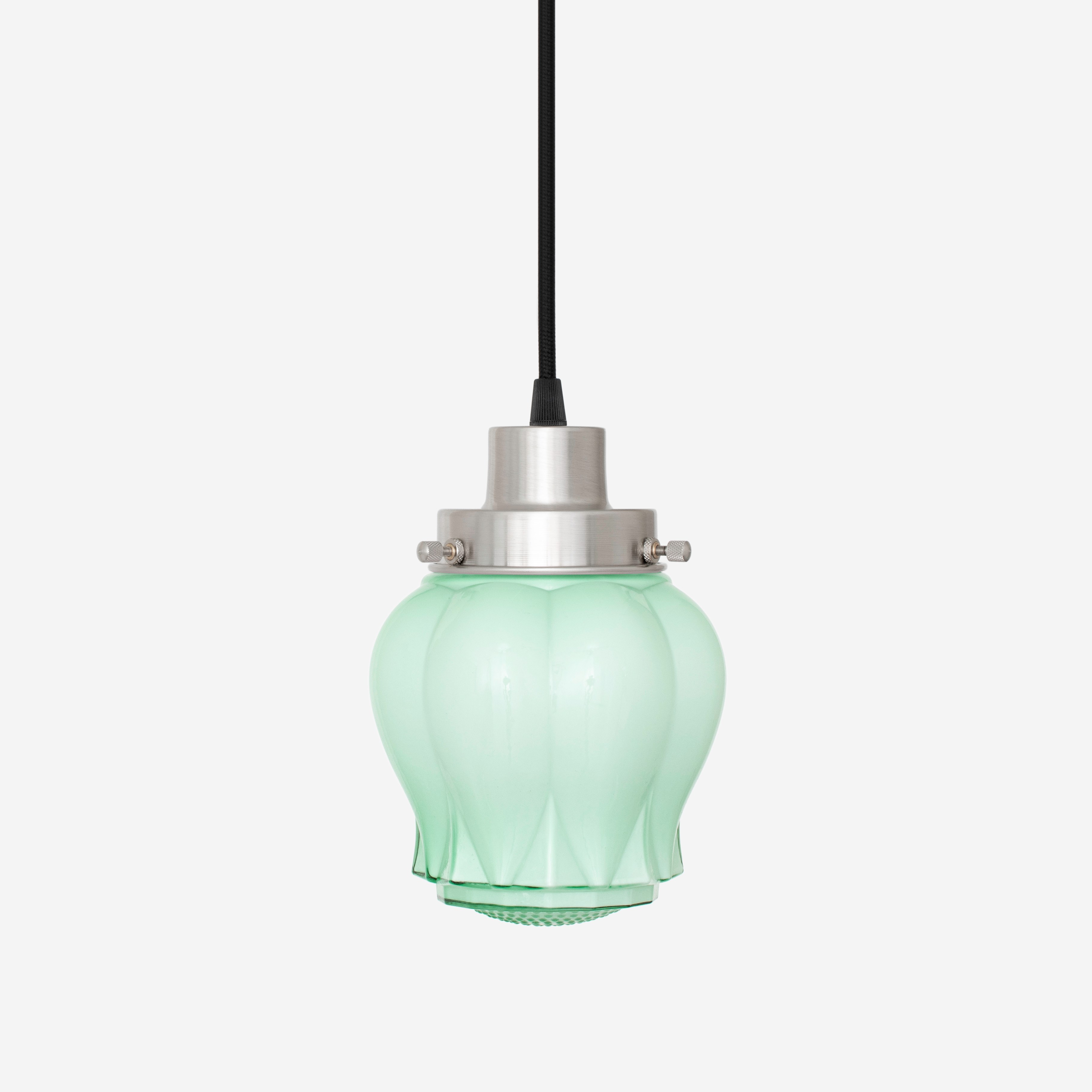 Pendelleuchte mit Kabel, Eden Mint 20er Jahre, mattes Nickel