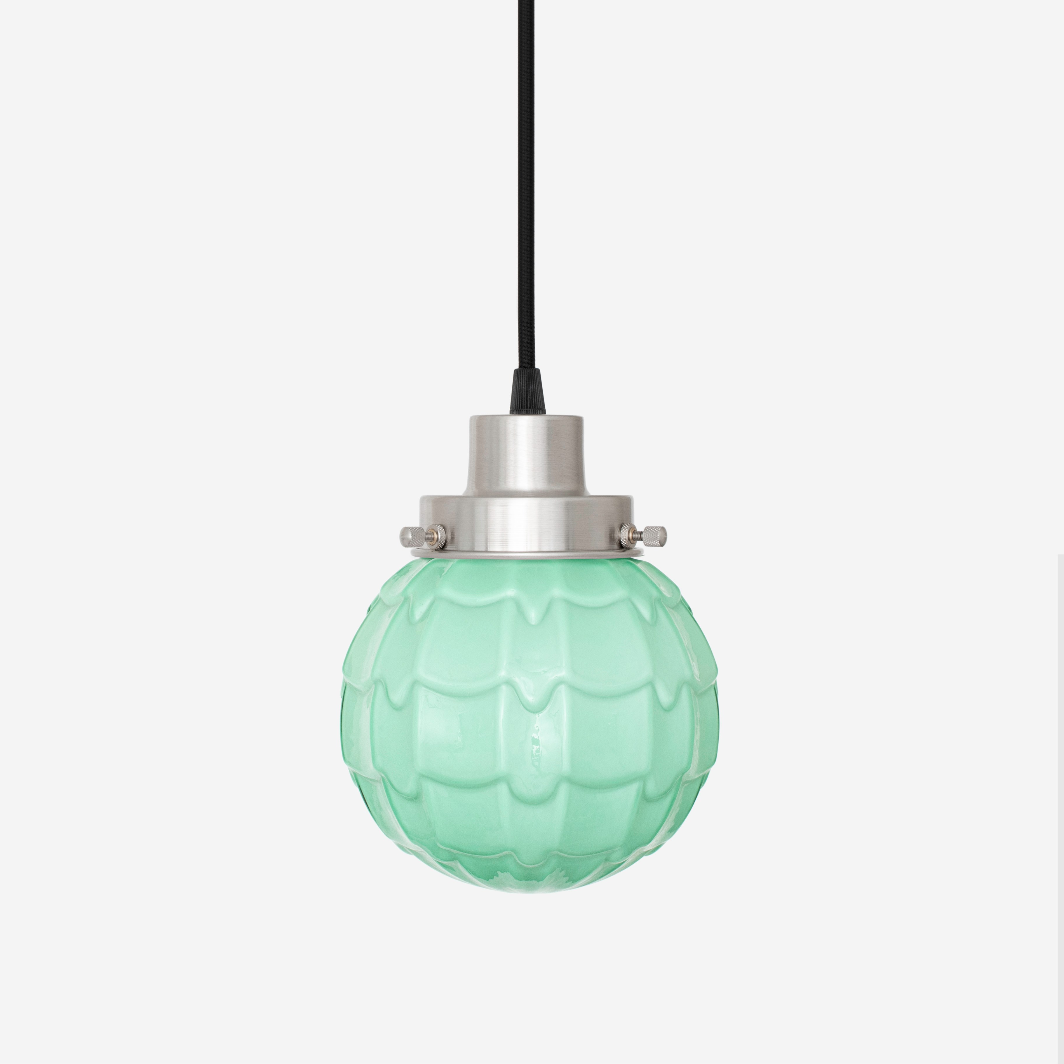 Pendelleuchte mit Kabel, Artichoke Mint 20er Jahre, mattes Nickel