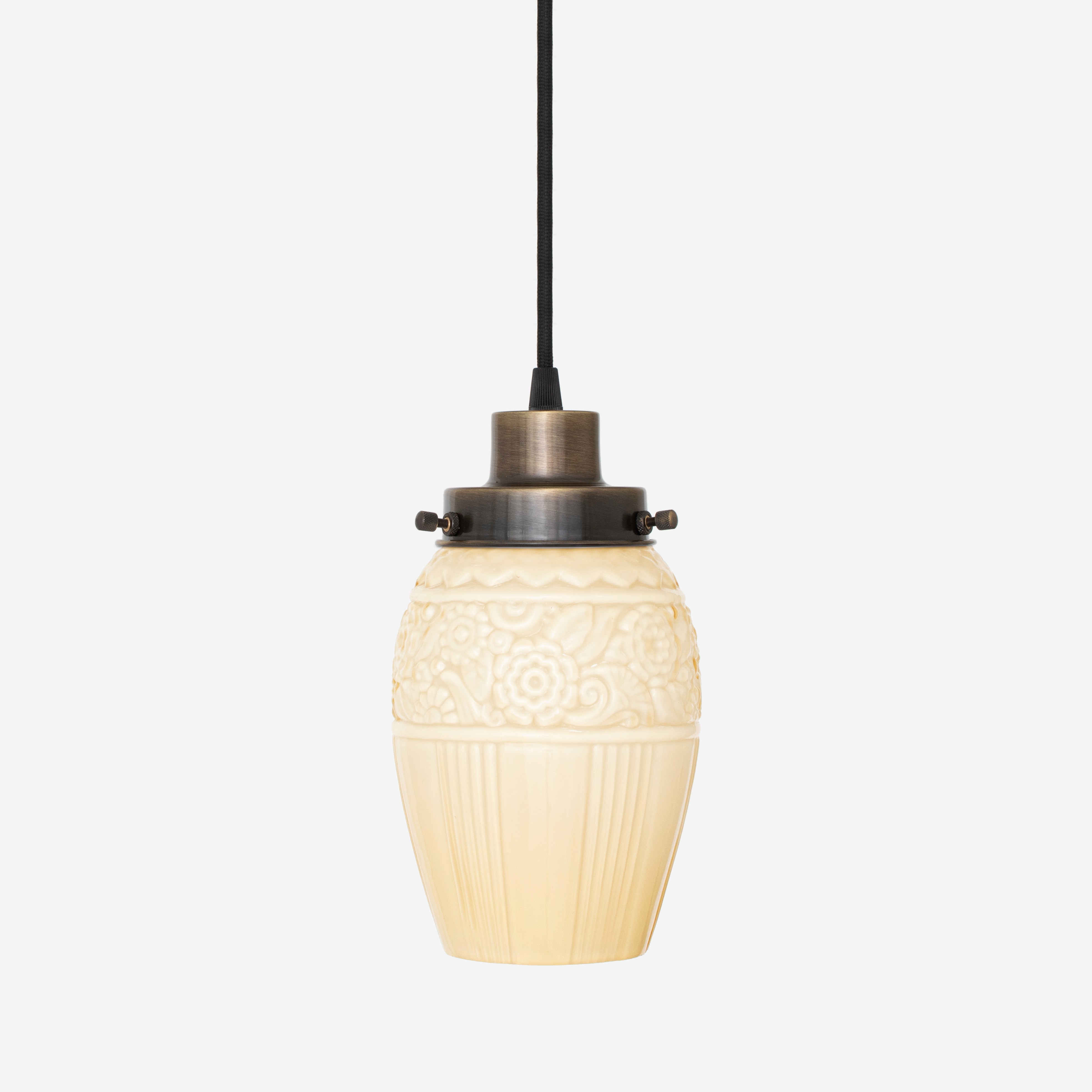 Pendelleuchte mit Kabel, Flower Yard Sunny 20er Jahre, Bronze