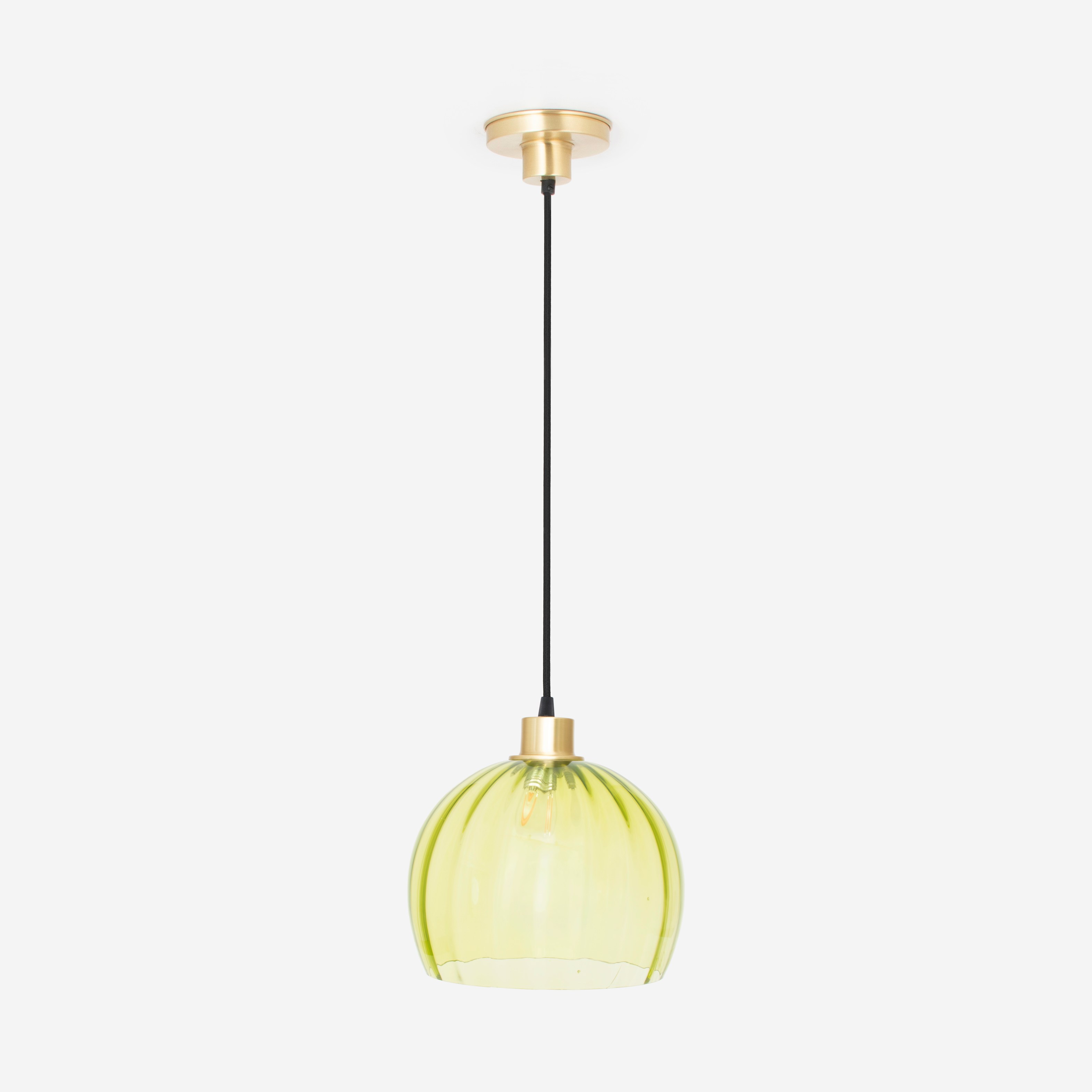 Hanglamp aan snoer Calabash Large Anika Green 20's Messing