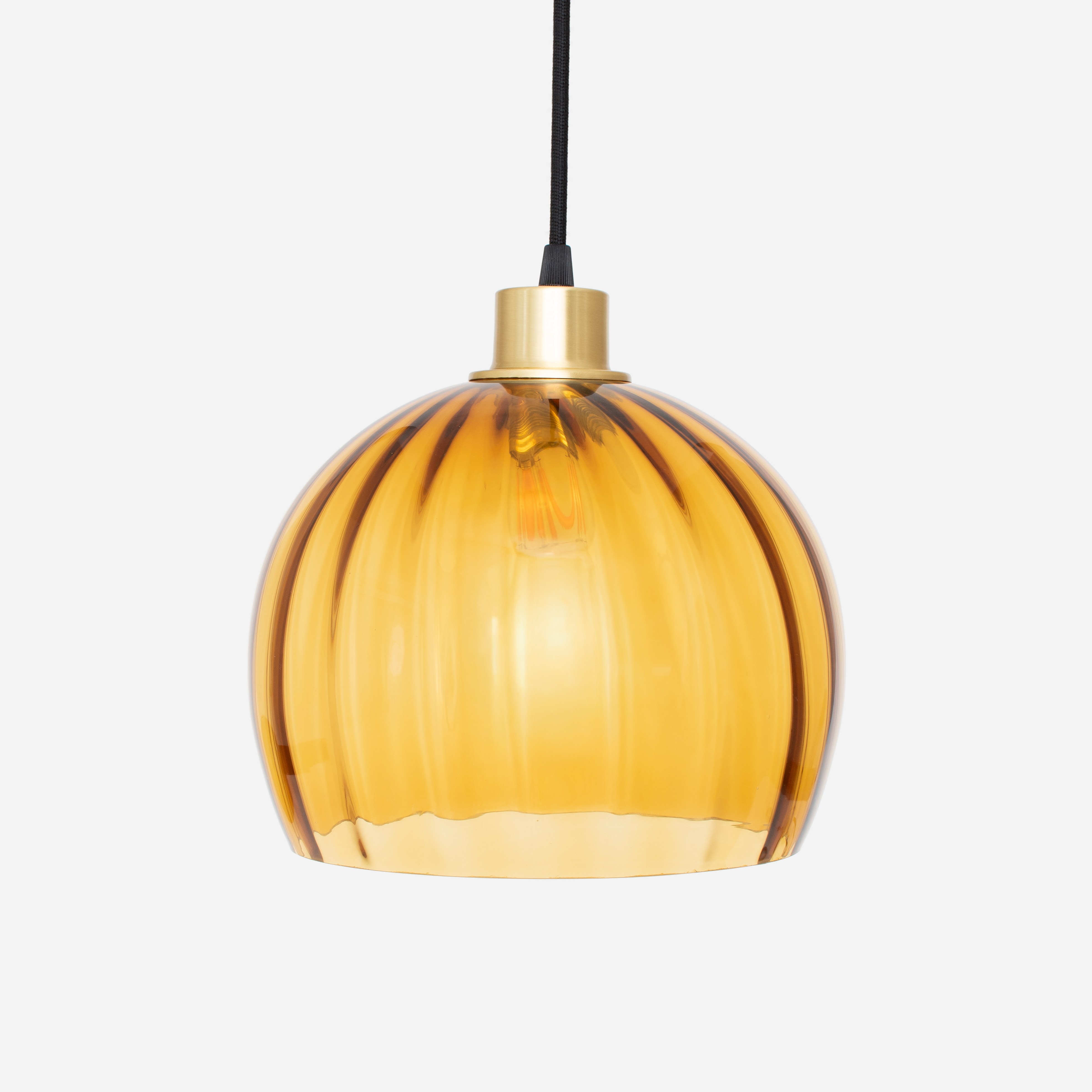 Hanglamp aan snoer Calabash Large Amber 20's Messing