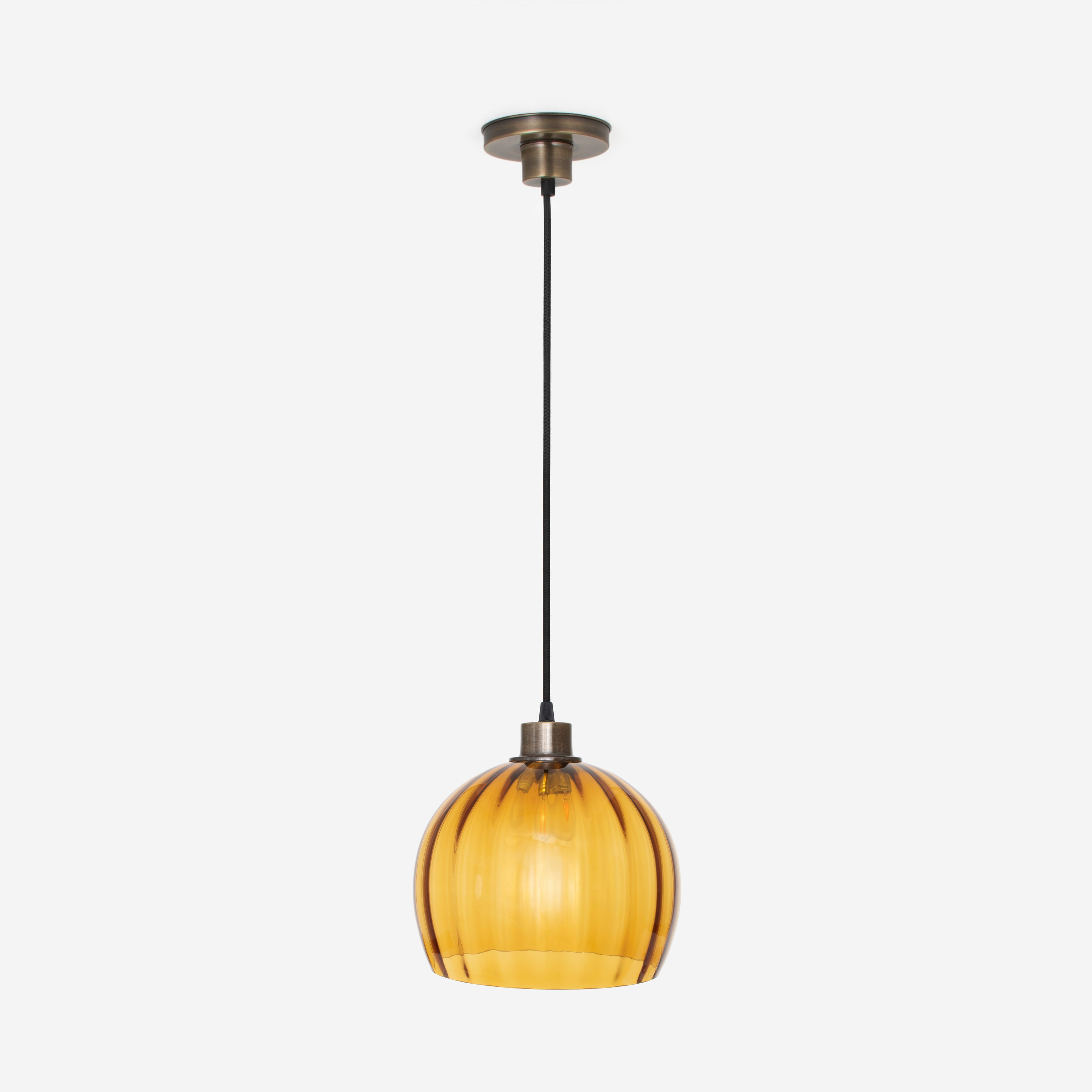 Hanglamp aan snoer Calabash Large Amber 20's Brons