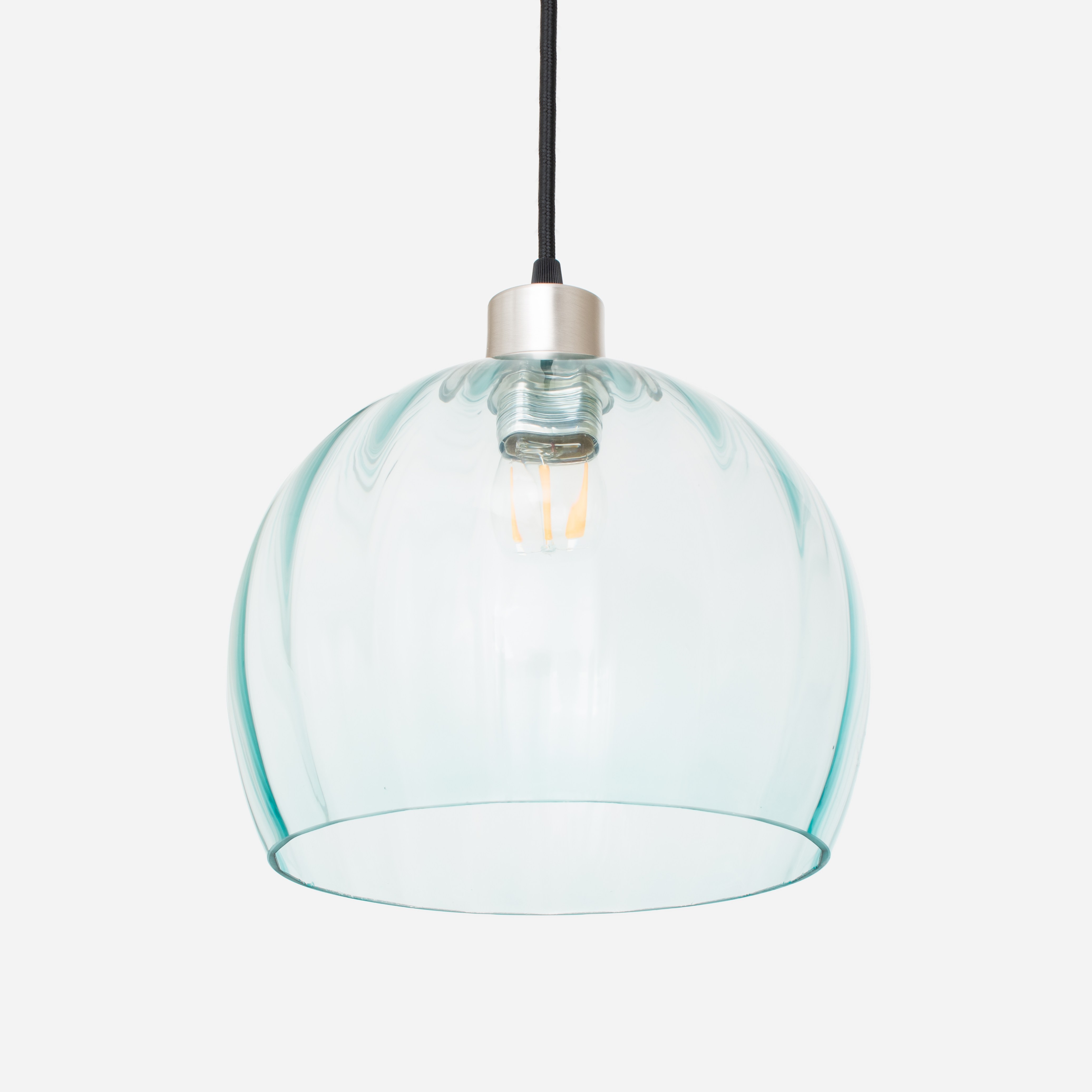 Hanglamp aan snoer Calabash Large Blue Ballet 20's Matnikkel