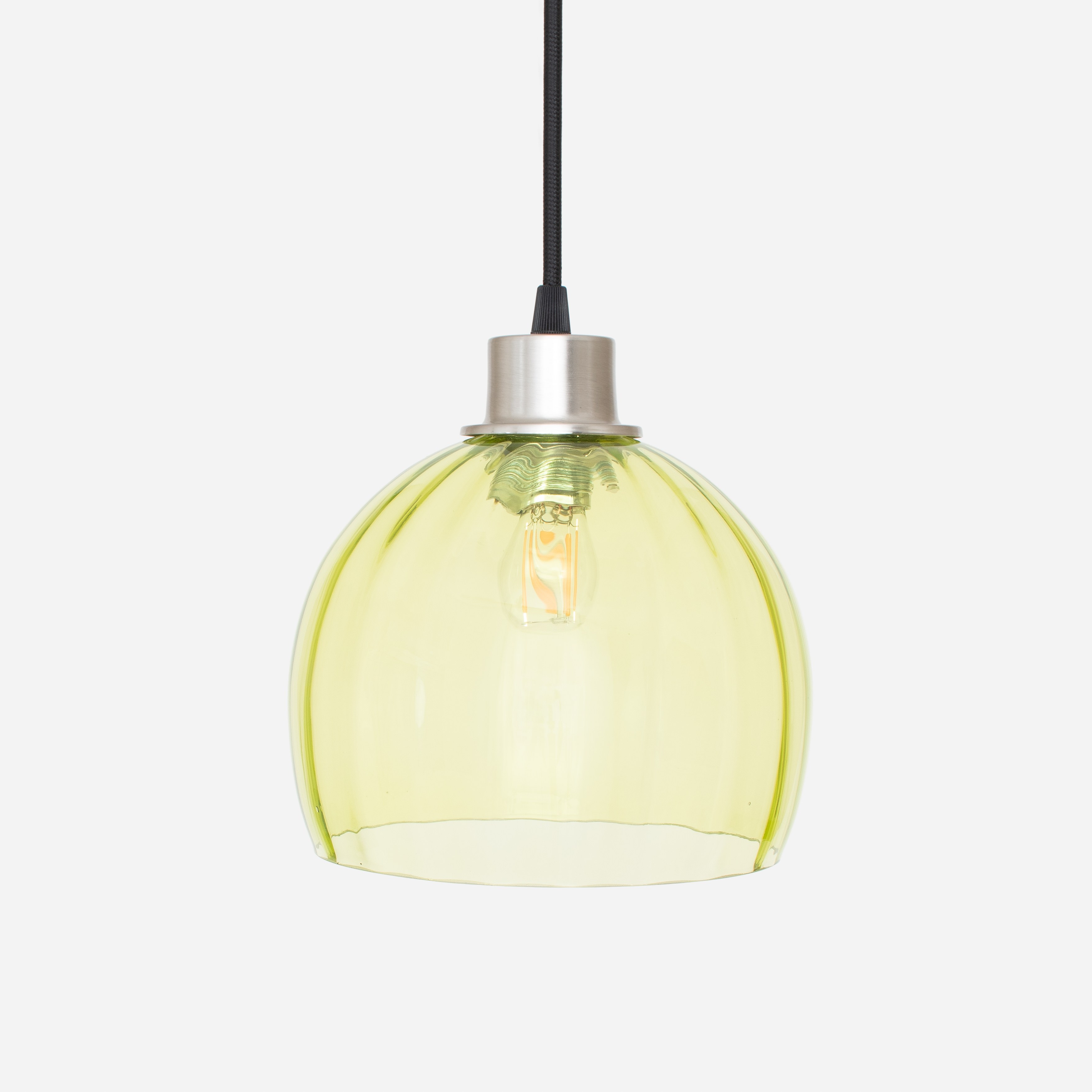 Hanglamp aan snoer Calabash Medium Anika Green 20's Matnikkel
