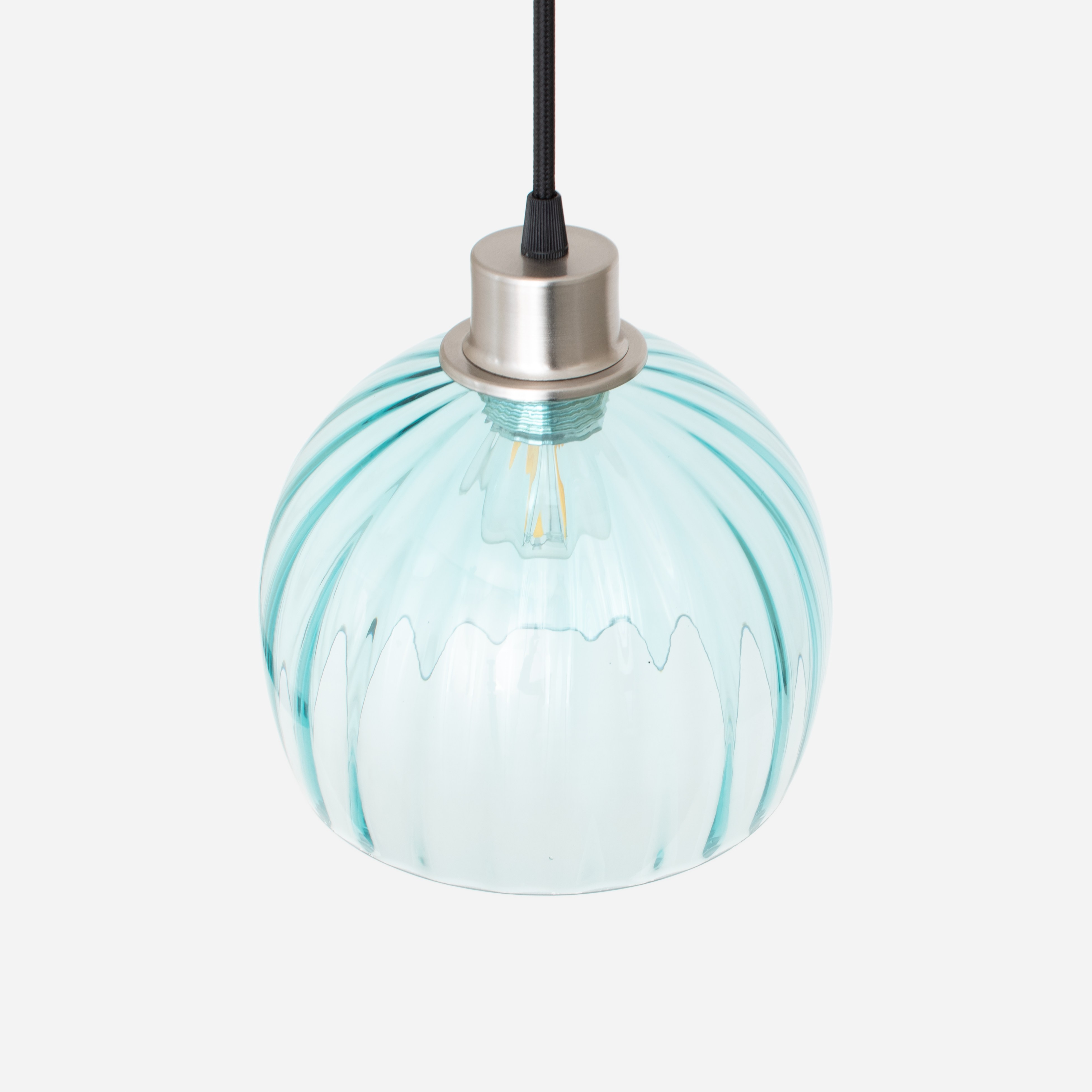 Hanglamp aan snoer Calabash Medium Blue Ballet 20's Matnikkel