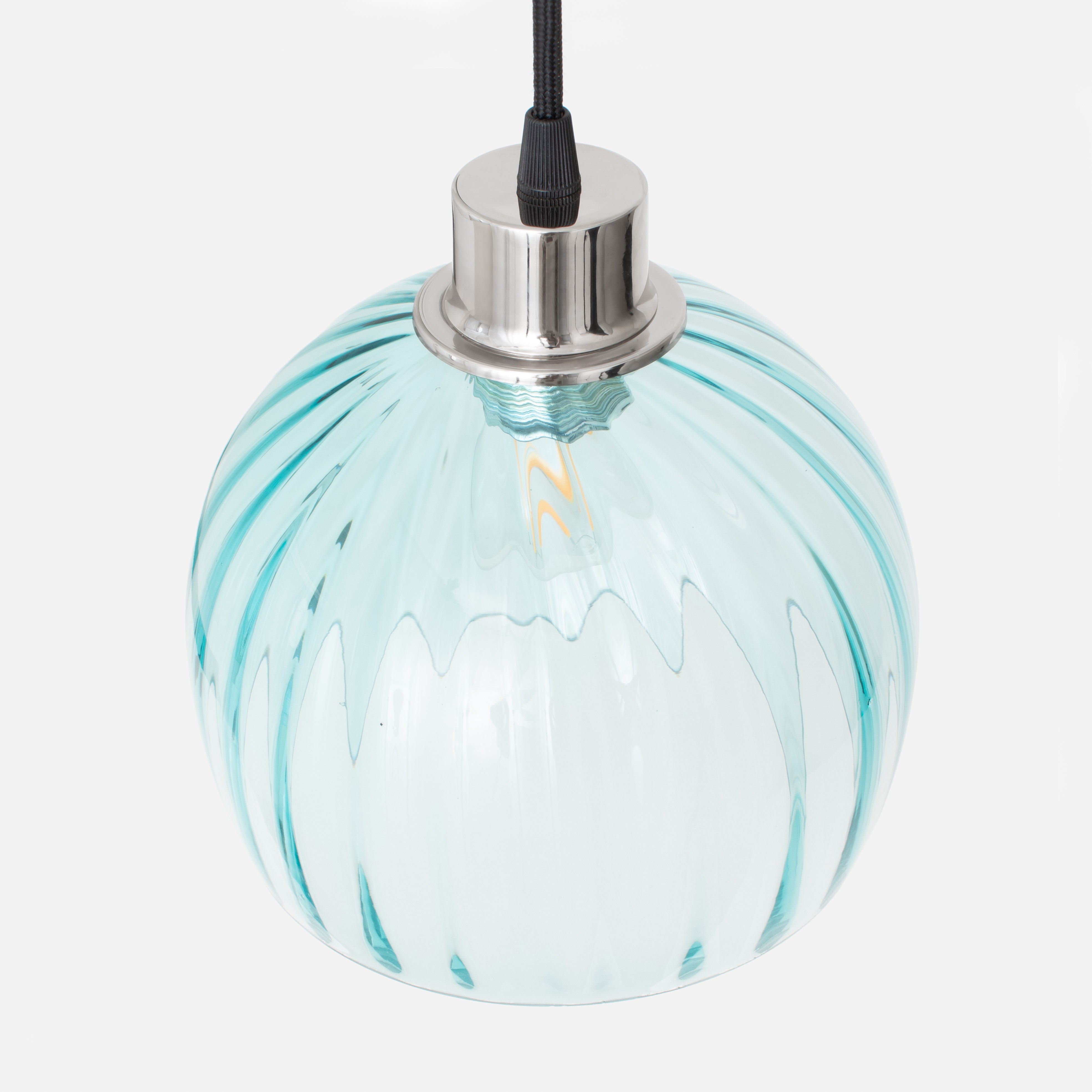 Hanglamp aan snoer Calabash Medium Blue Ballet 20's Nikkel