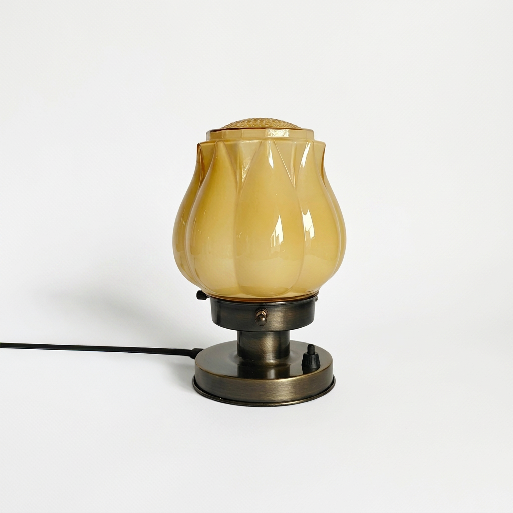 Lampe de table Twenties avec abat-jour en verre Eden Sunny