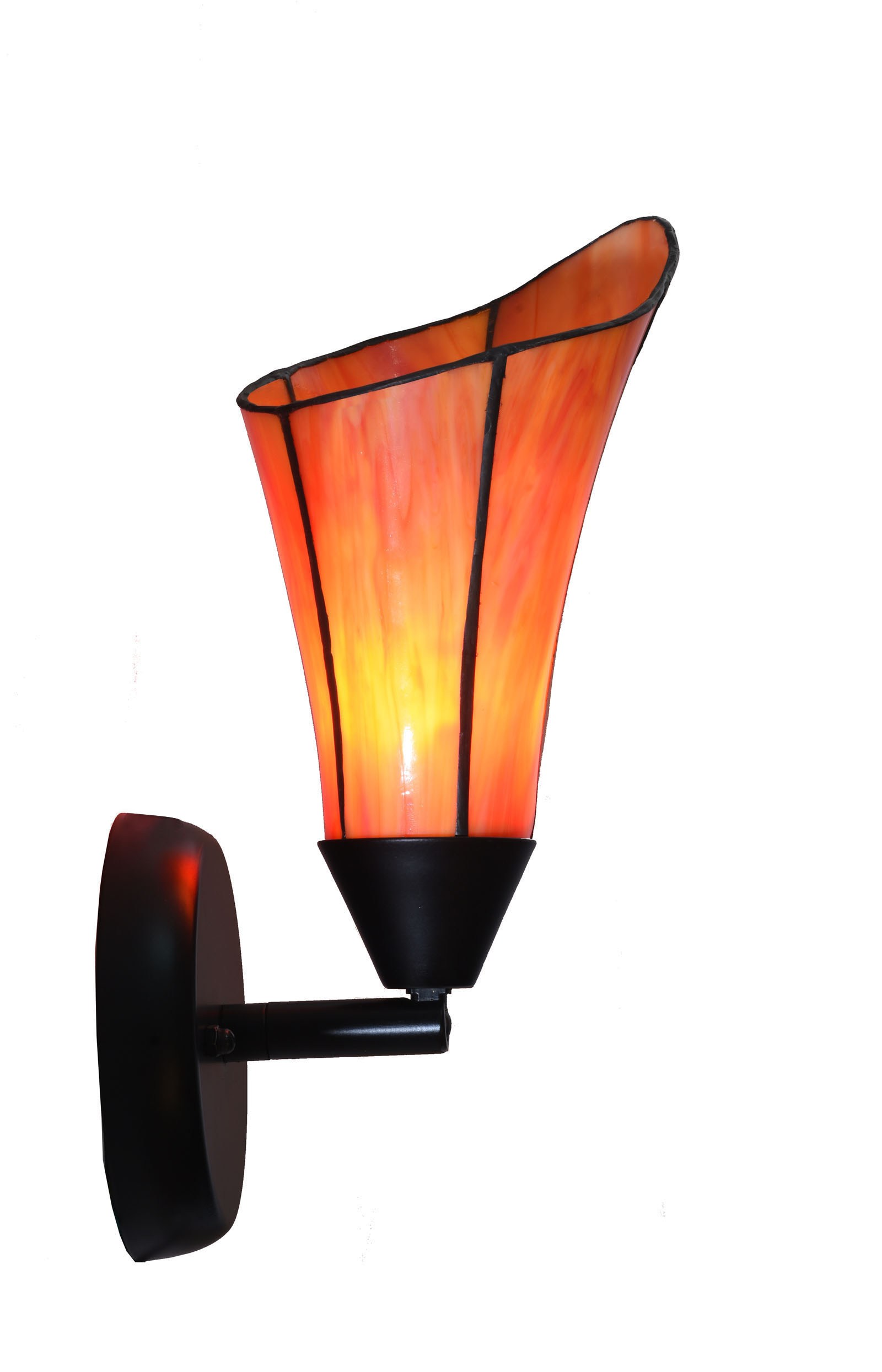 Tiffany Wandlamp kleine Calla rood/oranje
