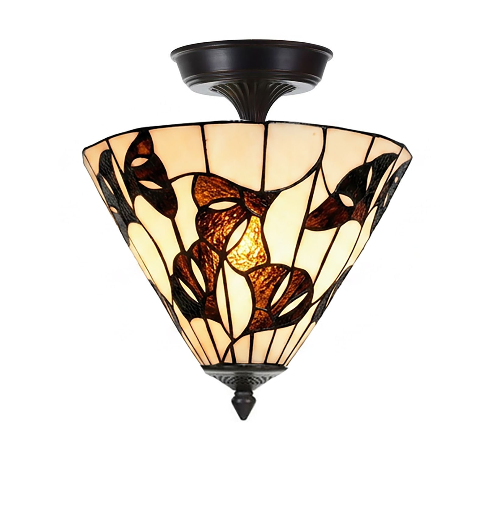 Tiffany Extended Ceiling Lamp Ginkgo Leaf