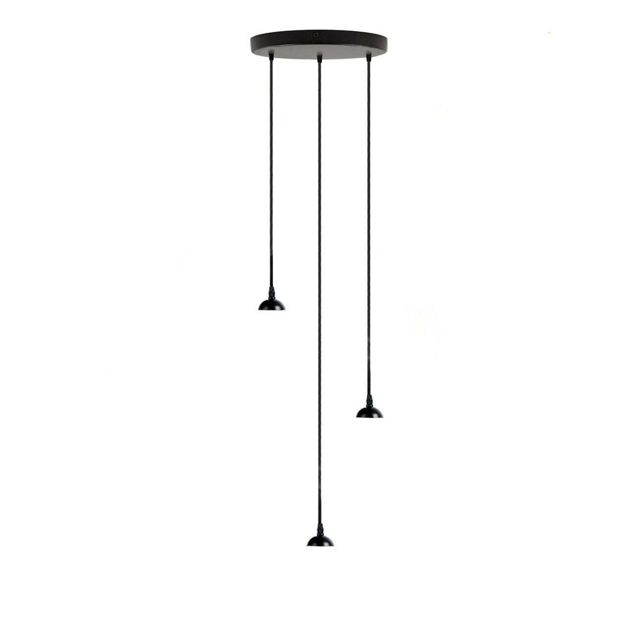 Plafondrozet met 3 snoeren E-27 | Zwart 