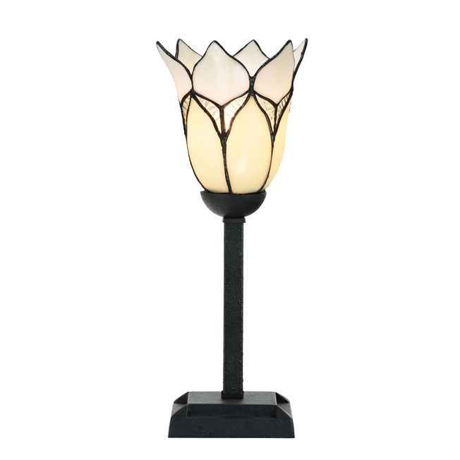 Tiffany Table Lamp Lovely Flower White - on