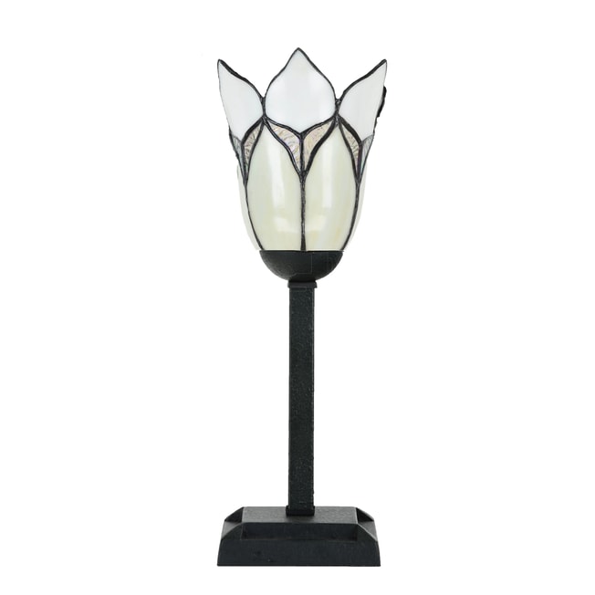 Tiffany Table Lamp Lovely Flower White - off