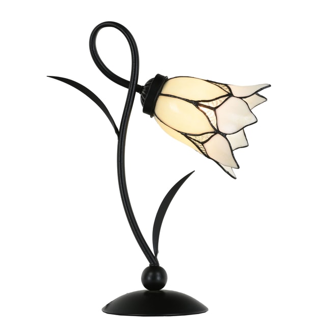 Tiffany Table Lamp Lovely Flower White