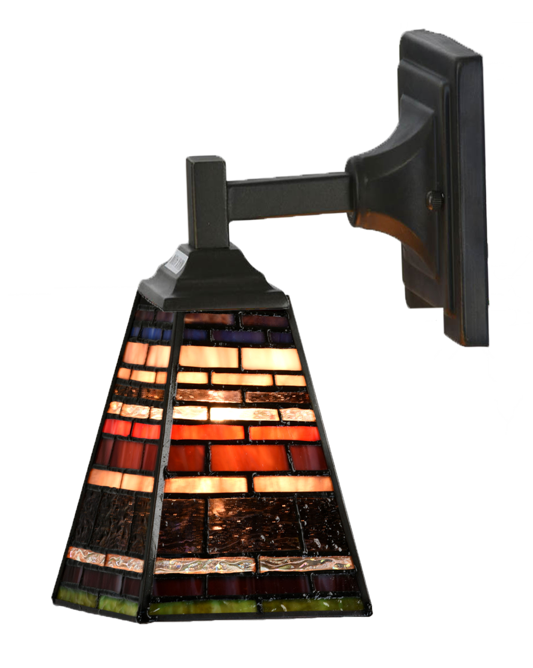 Tiffany Wall Lamp Industrial Quadrat - downlighter aan