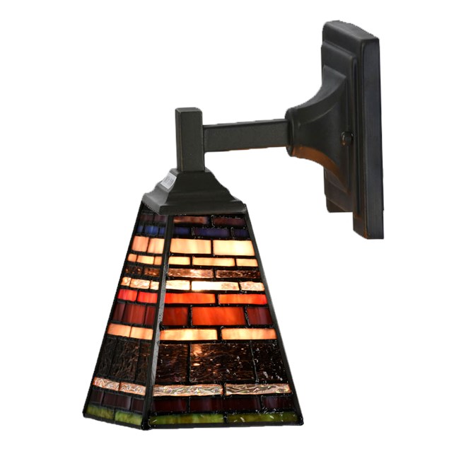 Tiffany Wall Lamp Industrial Quadrat - downlighter aan