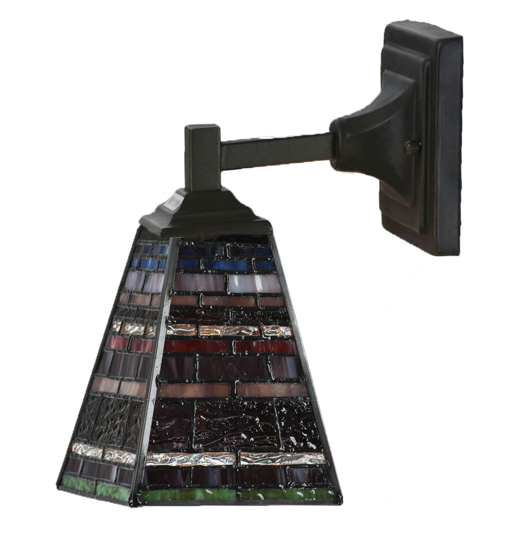 Tiffany Wall Lamp Industrial Quadrat - downlighter uit