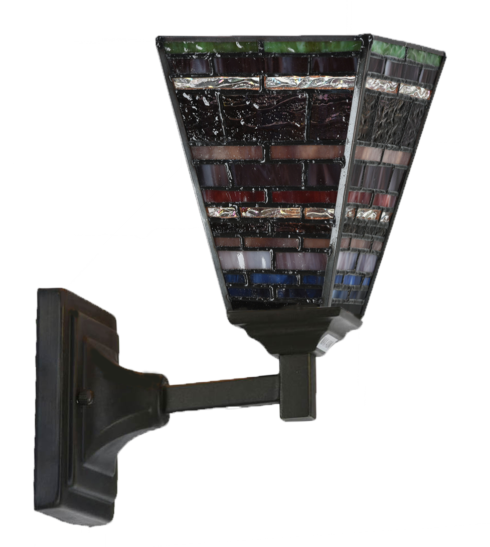 Tiffany Wall Lamp Industrial Quadrat - Uplighter uit